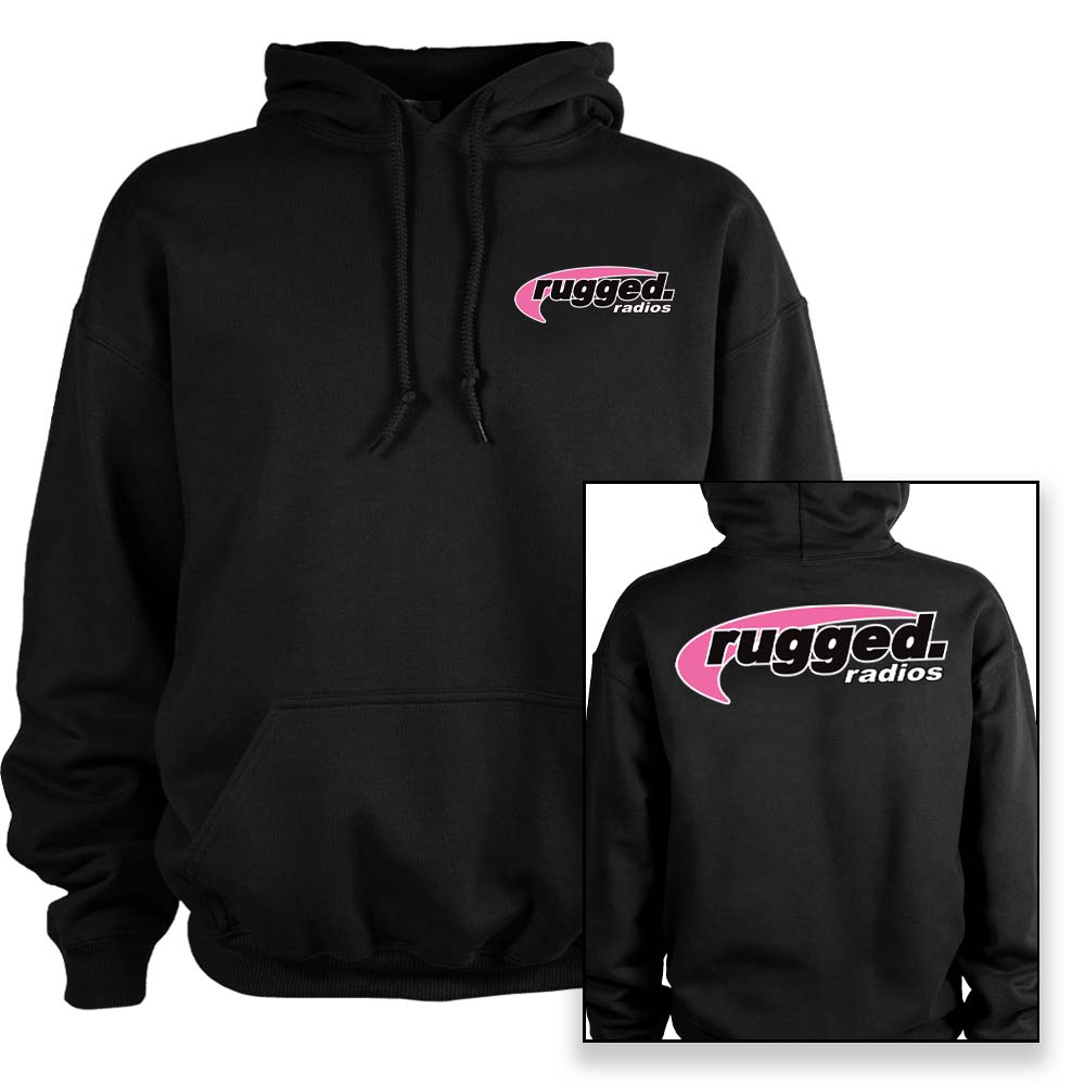 Rugged Radios PINK Pullover Hoodie - Black - MD