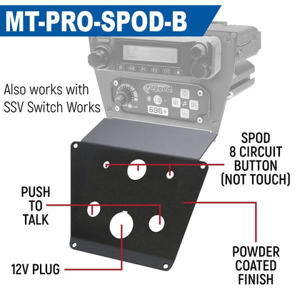 Lower Accessory Panel for Polaris RZR PRO XP RZR Turbo R and RZR PRO R Dash Mount Radio and Intercom - Rocker Switch