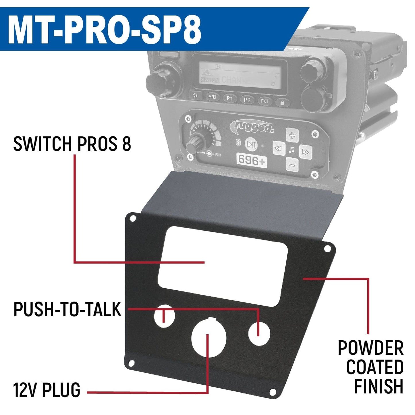 Lower Accessory Panel for Polaris RZR PRO XP RZR Turbo R and RZR PRO R Dash Mount Radio and Intercom - Rockford Fosgate