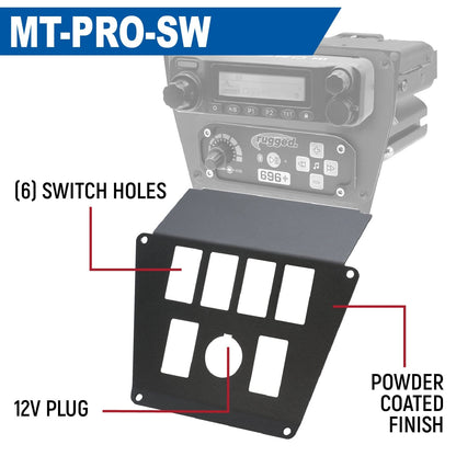 Lower Accessory Panel for Polaris RZR PRO XP RZR Turbo R and RZR PRO R Dash Mount Radio and Intercom - Scosche M8RIX