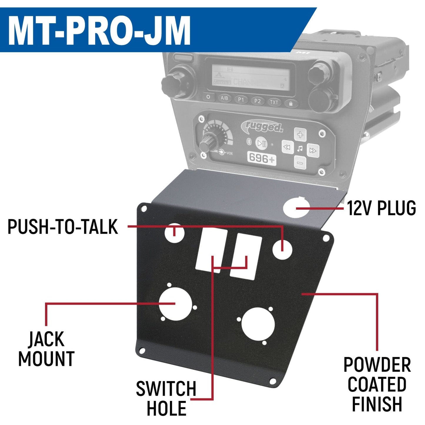 Lower Accessory Panel for Polaris RZR PRO XP RZR Turbo R and RZR PRO R Dash Mount Radio and Intercom - Rockford Fosgate