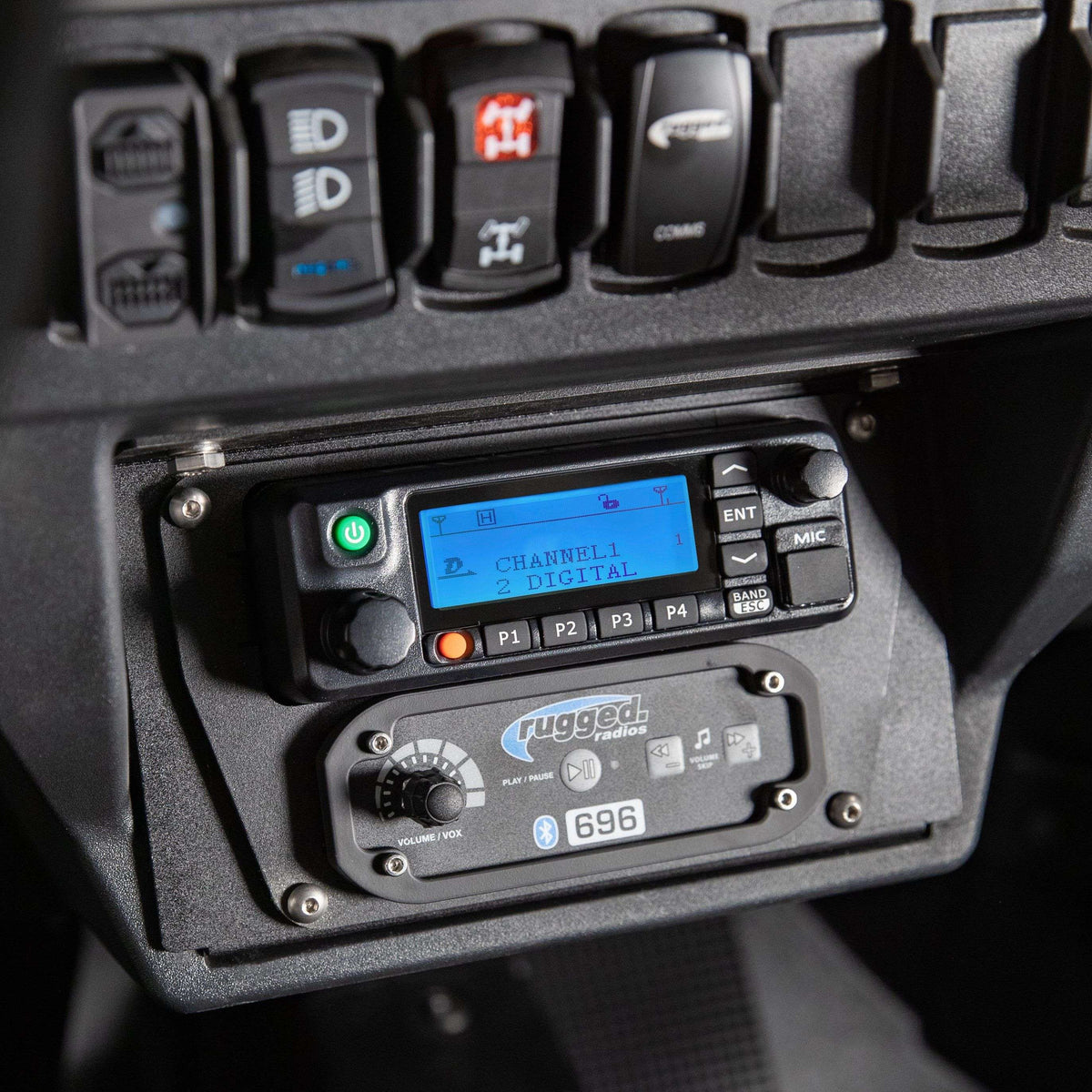 Polaris XP1 Mount Kit for Rugged Radios and Intercom - Rugged M1/G1/G4/RM45/RM60/GMR45 with Switch Holes
