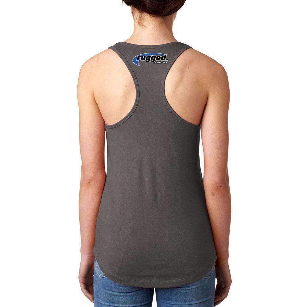 Rugged Radios GARAGE Ladies Racerback Tank Top - Grey - Small