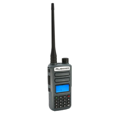 Rugged GMR2 PLUS - GMRS and FRS Two Way Handheld Radio with Mount and Intercom Cable