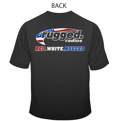 Rugged Radios American Flag T-Shirt - Black - Medium