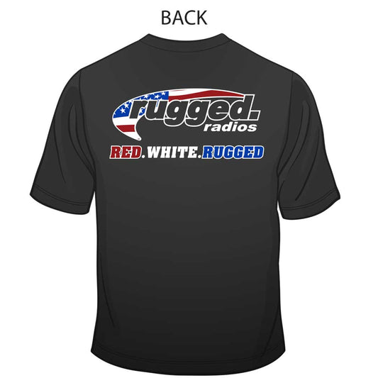 Rugged Radios American Flag T-Shirt - Black - Large