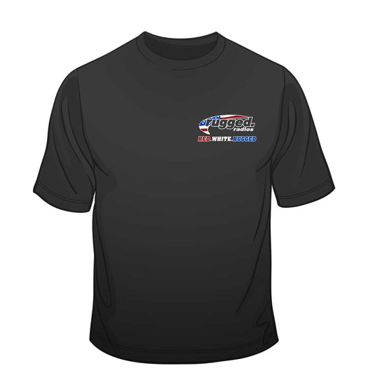 Rugged Radios American Flag T-Shirt - Black - Xxl