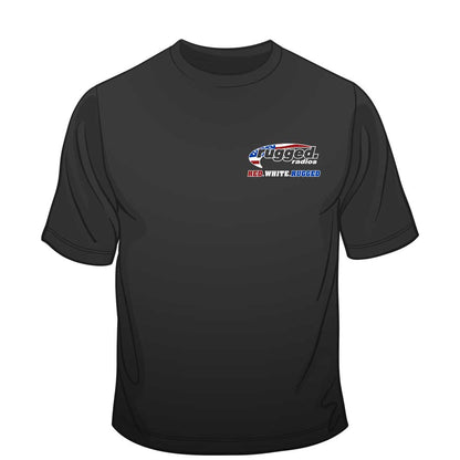 Rugged Radios American Flag T-Shirt - Black - Extra Large