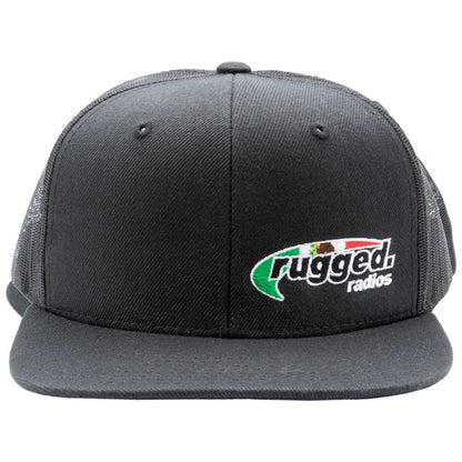 Rugged Radios MEXICAN FLAG Flat Bill Snapback Hat - Black