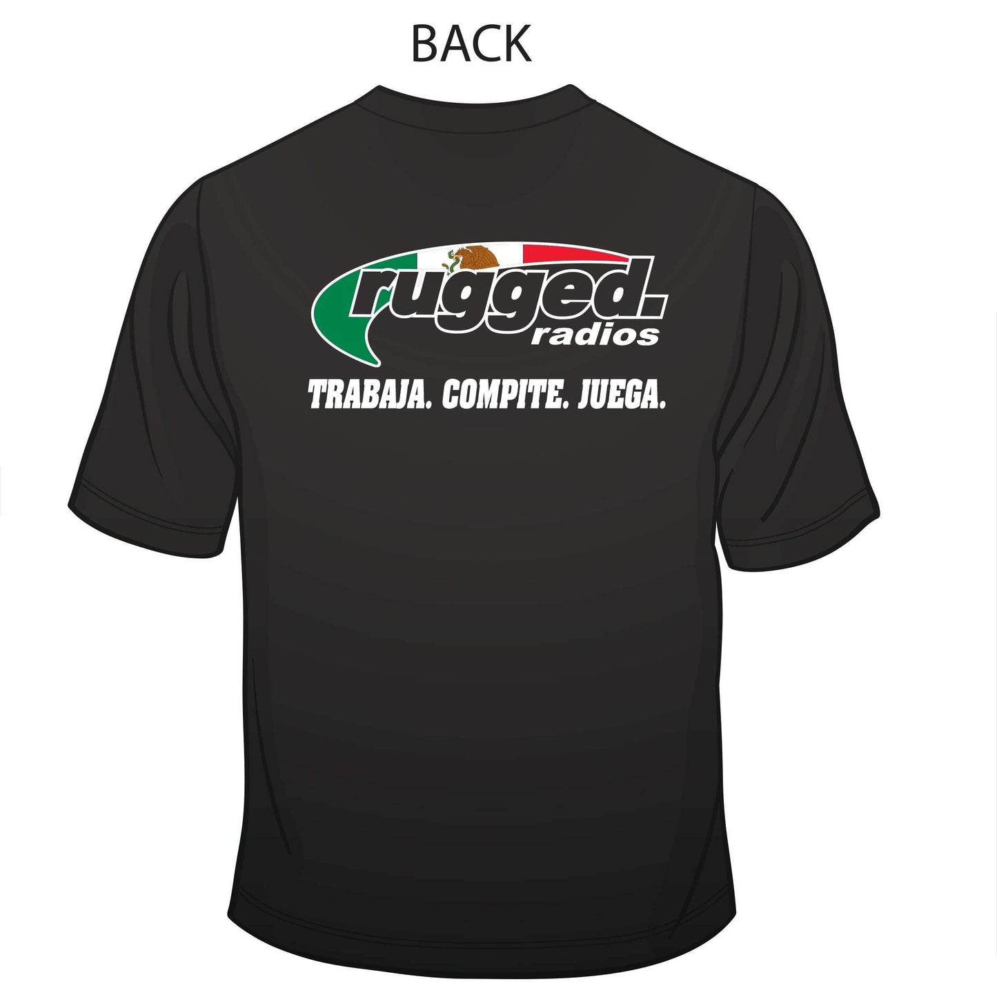 Rugged Radios Mexican Flag T-Shirt - Black - Medium