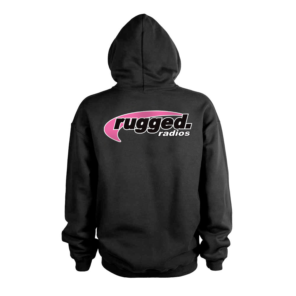 Rugged Radios PINK Pullover Hoodie - Black - LG