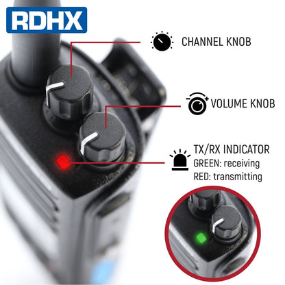 WATERPROOF - Rugged RDH-X - Business Band Two Way Handheld Radio - Digital and Analog - Safety Yellow