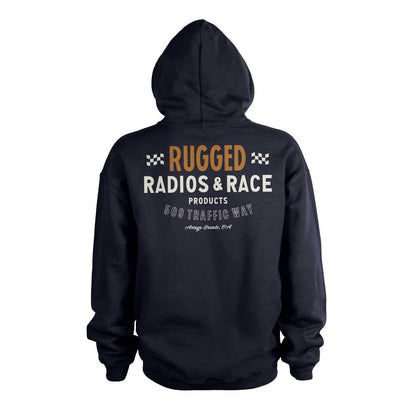 Rugged Radios Vintage Race Pullover Hoodie - Navy Blue - Xxxl