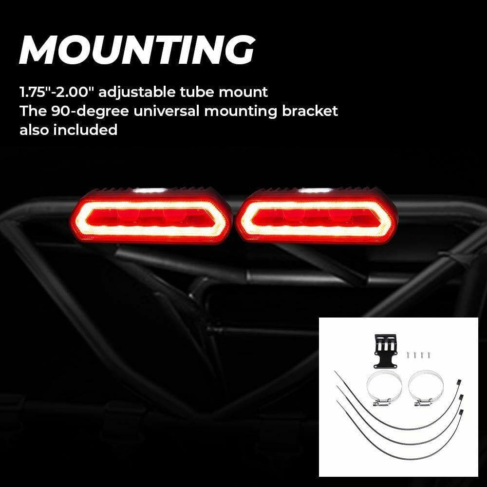 1.75-2â€?UTV Red Chase Tail Light 90133 Can Am Maverick X3 Polaris RZR PRO XP 2020 - KEMIMOTO