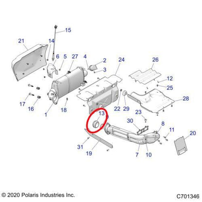 Rpm Polaris Rzr Xp 1000 15-23, Xpedition, & Rs1 Double Spherical Exhaust Gasket Donut Seal 3610236