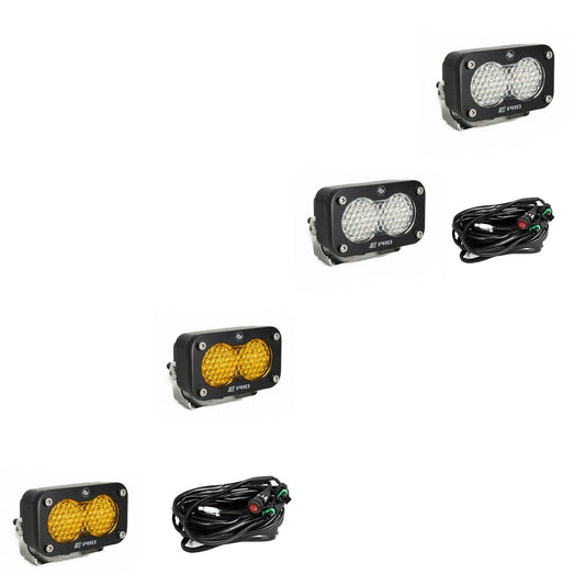 Baja Designs S2 Pro LED Light Pods - Amber/Clear (Set of Bot