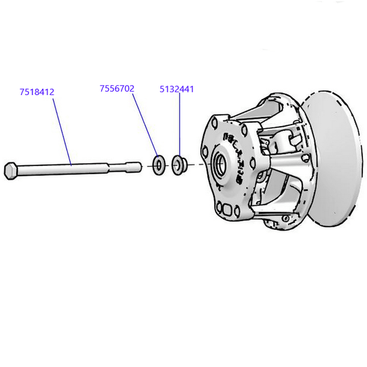 Rpm Rmk 600 800 850 Titanium Primary Clutch Bolt & Washers : M14X1.5X215Mm 7518412, 5132441, 7556702