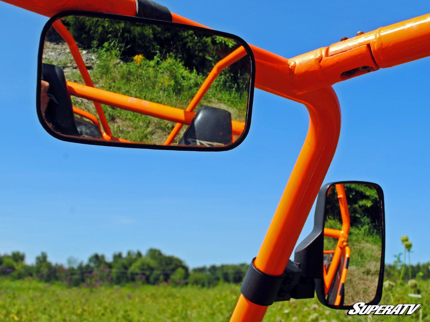UTV Mirror with ShatterProof Tempered Glass and 1.75" Clamp Fit Polaris RZR