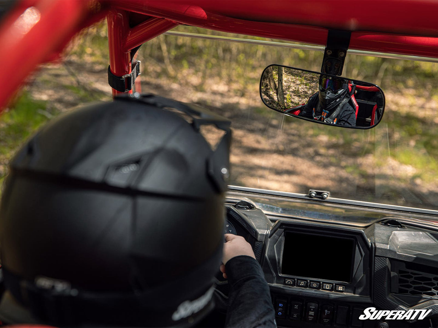 UTV Mirror with ShatterProof Tempered Glass and 1.75" Clamp Fit Polaris RZR