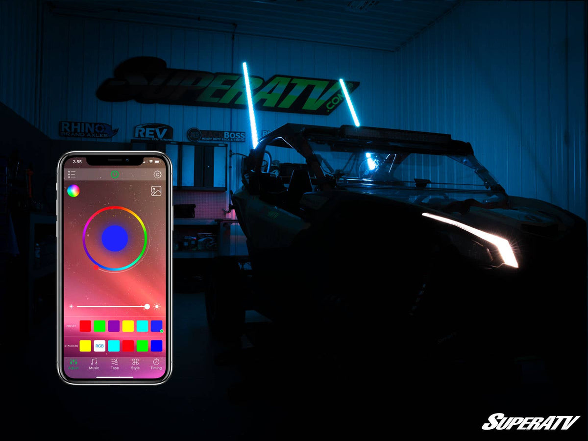 Rgb LED Whip Lights