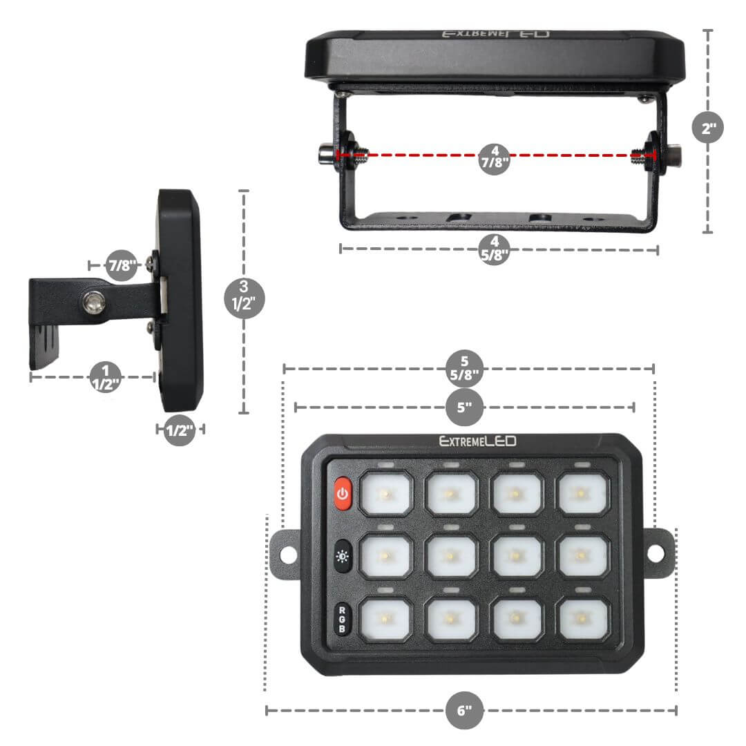 12 Gang RGB Rocker Switch Panel