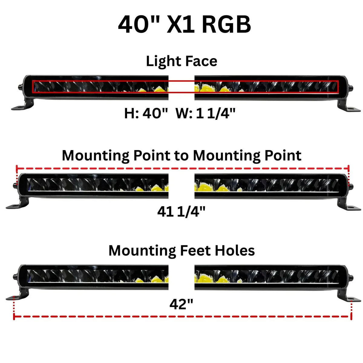 40" Extreme Series Low Profile Combo RGB Light Bar & Harness Kit