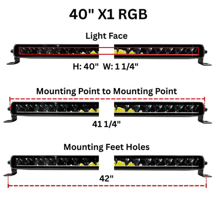 40" Extreme Series Low Profile Combo RGB Light Bar & Harness Kit