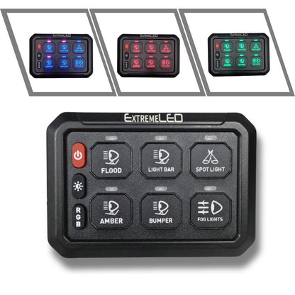 6 Gang RGB Rocker Switch Panel