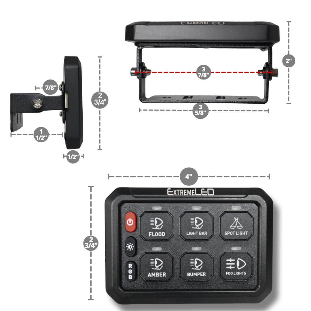6 Gang RGB Rocker Switch Panel