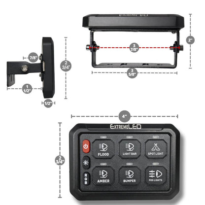 6 Gang RGB Rocker Switch Panel