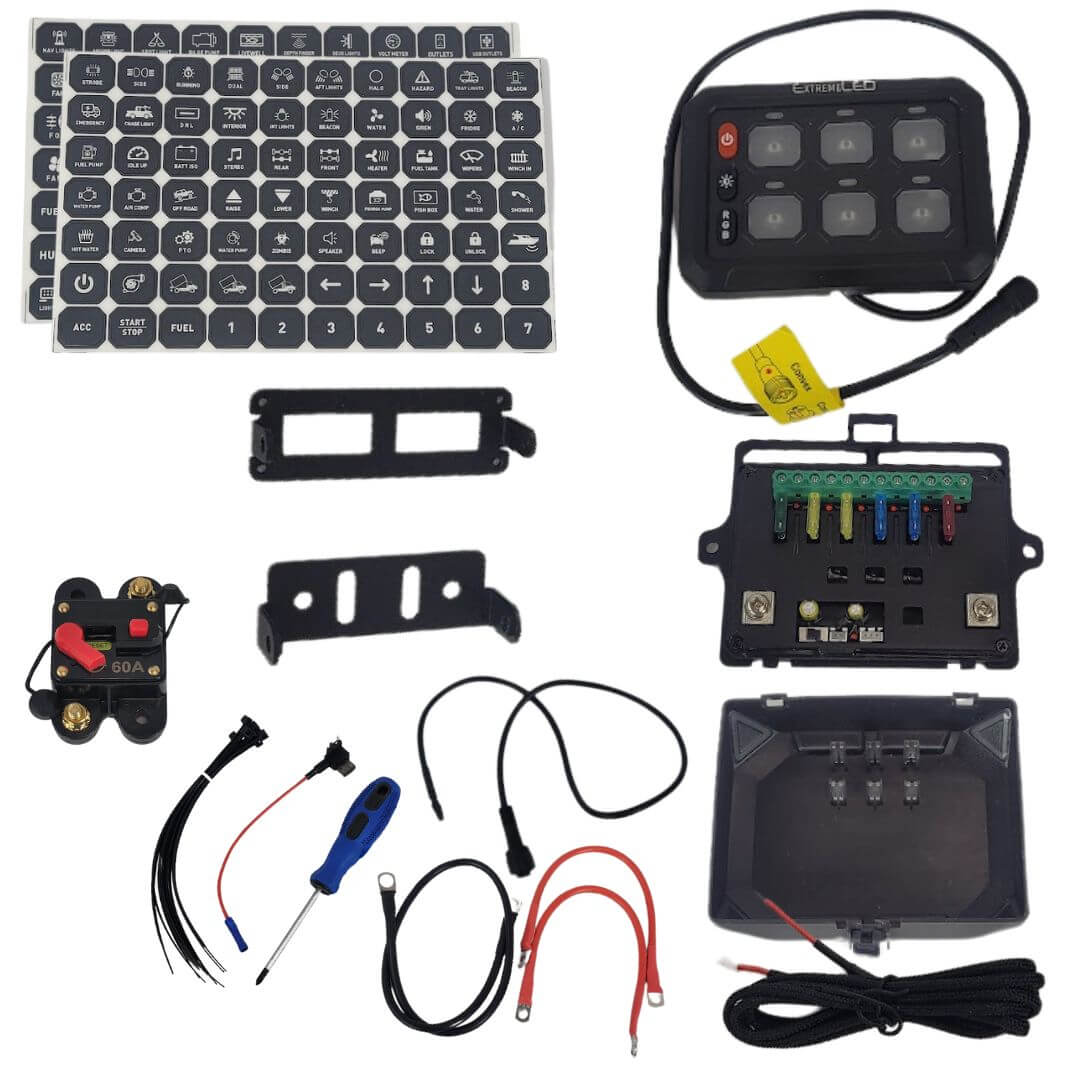 6 Gang RGB Rocker Switch Panel