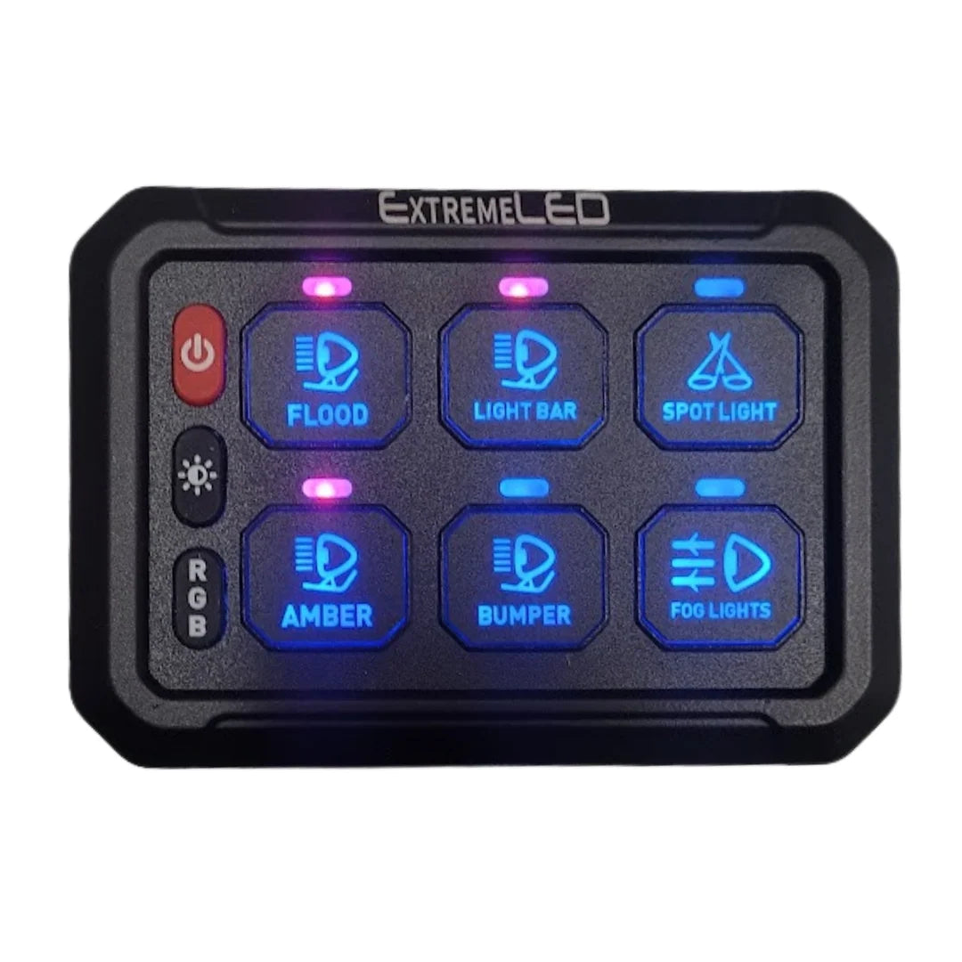 6 Gang RGB Rocker Switch Panel