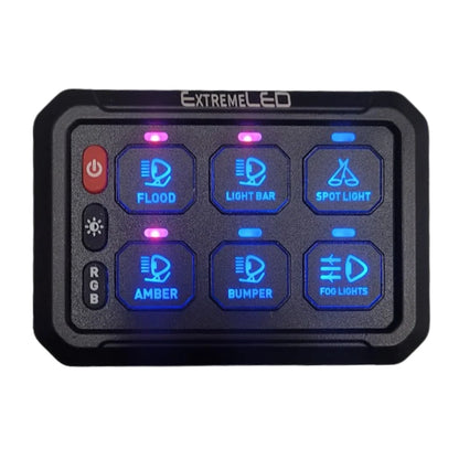 6 Gang RGB Rocker Switch Panel