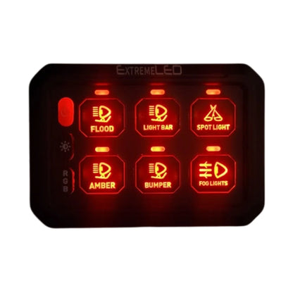 6 Gang RGB Rocker Switch Panel