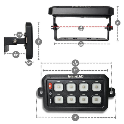 8 Gang RGB Rocker Switch Panel
