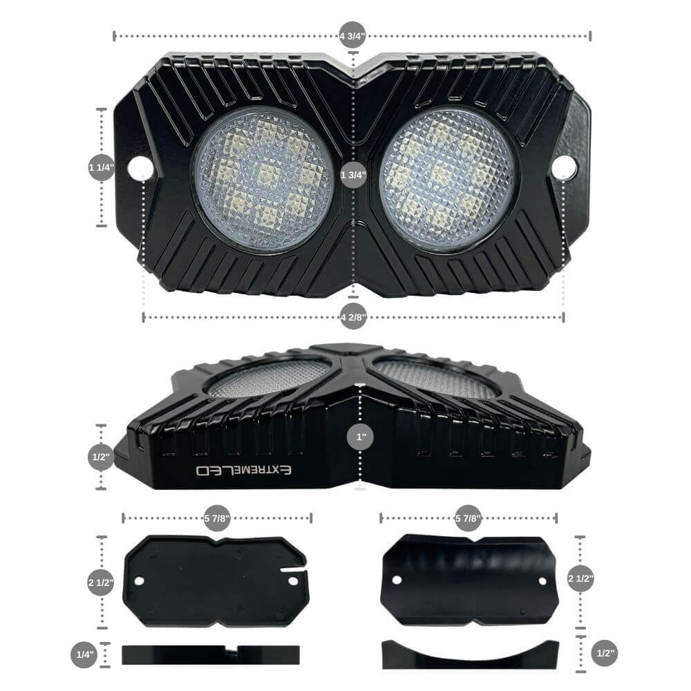 Dual LED Rock Light Kit - RGB 4 Pack