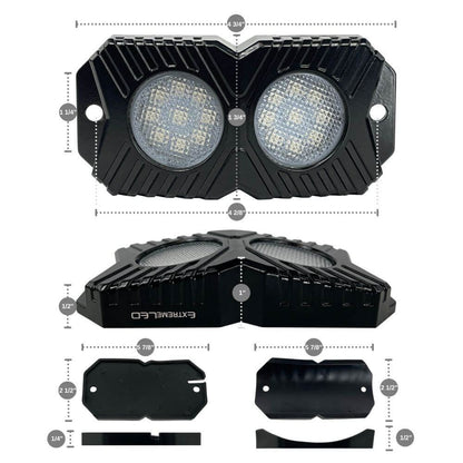 Dual LED Rock Light Kit - RGB 4 Pack