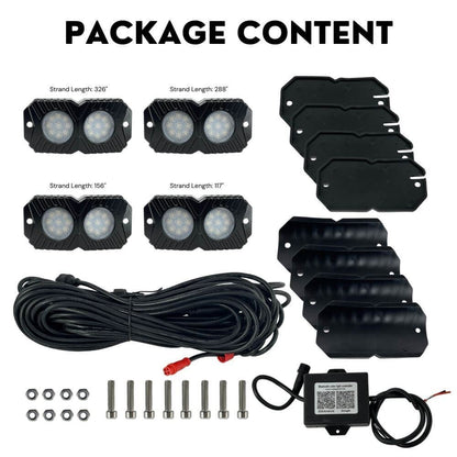 Dual LED Rock Light Kit - RGB 4 Pack