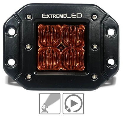 Amber Flood Flush Mount Extreme Series 3" LED Light Pod