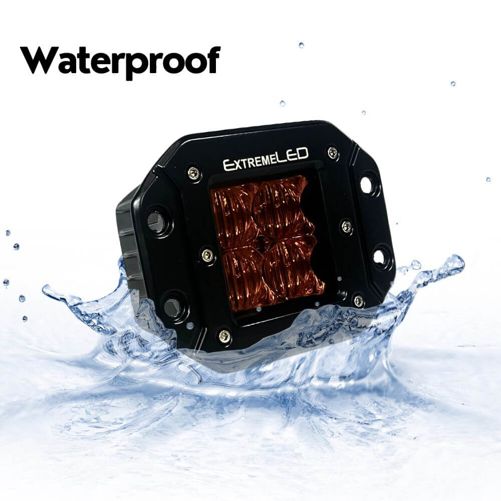 Amber Flood Flush Mount Extreme Series 3" LED Light Pod