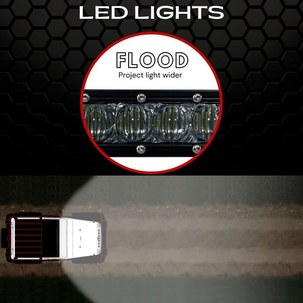6" Extreme Single Row 30W Flood Beam LED Light Bar