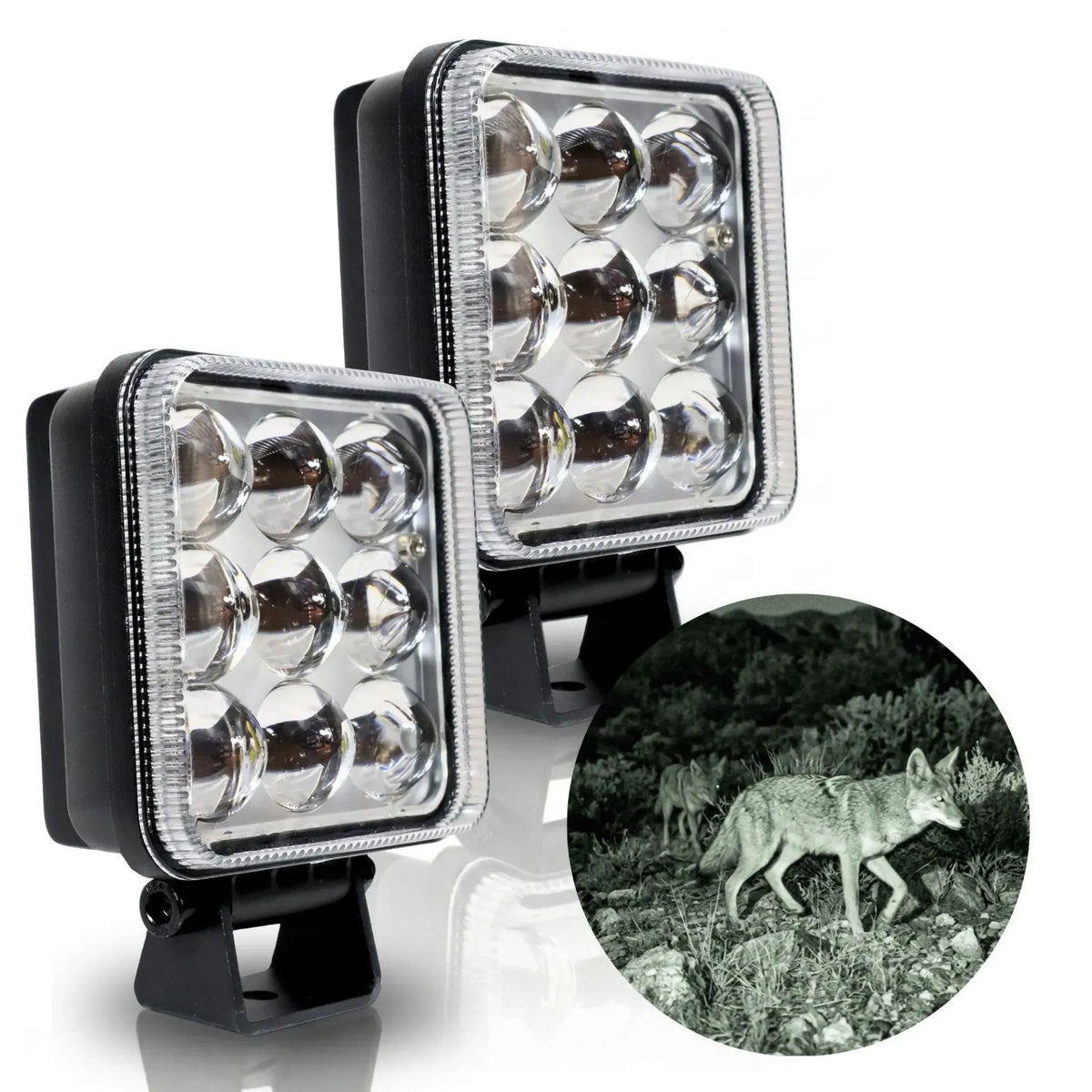 Extreme LED 4" 940nm Infrared & White Hybrid LED Light Pod Pair & Harness Kit