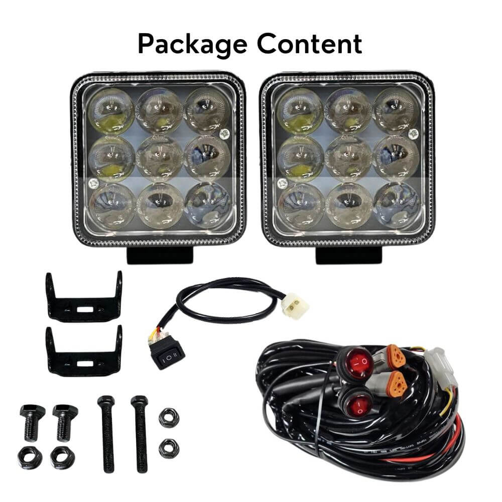 Extreme LED 4" 940nm Infrared & White Hybrid LED Light Pod Pair & Harness Kit