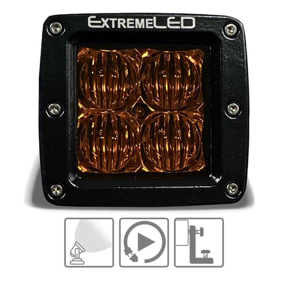 Amber Flood Extreme Series 3" CREE LED Light Pod