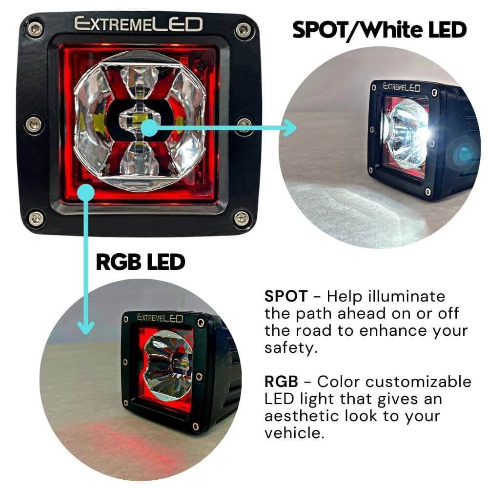 Extreme Series 3" LED RGB Light Pod Pair