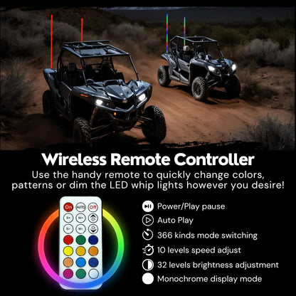 LED RGB Whip 5' Pair