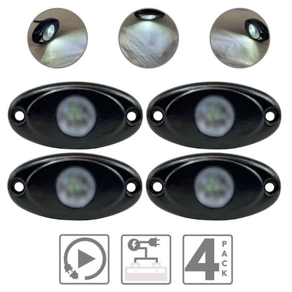 LED Rock Lights (White/4 Pack)