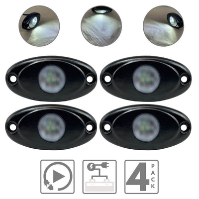 LED Rock Lights (White/4 Pack)