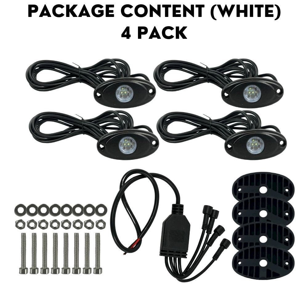 LED Rock Lights (White/4 Pack)