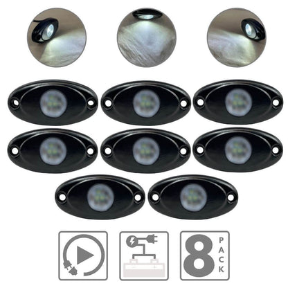 LED Rock Lights (White/8 Pack)